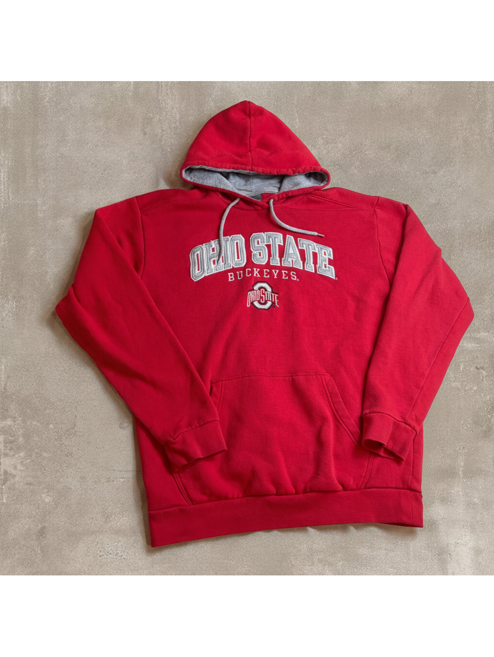 Knights Apparel Mens M Ohio State Buckeyes Hoodie Red Embroidered Pullover - Picture 2 of 6